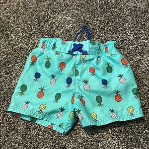 Cat & Jack Baby Boys' Multicolor Pineapple Print Board Shorts 18M